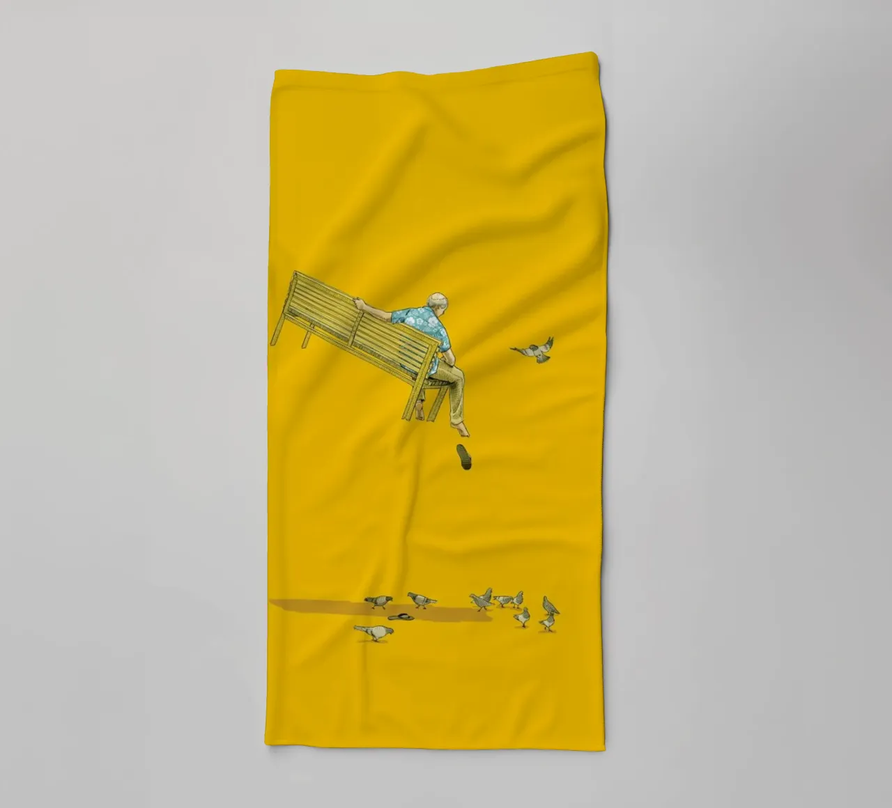 Float With the Pigeons towel by Jason Ratliff