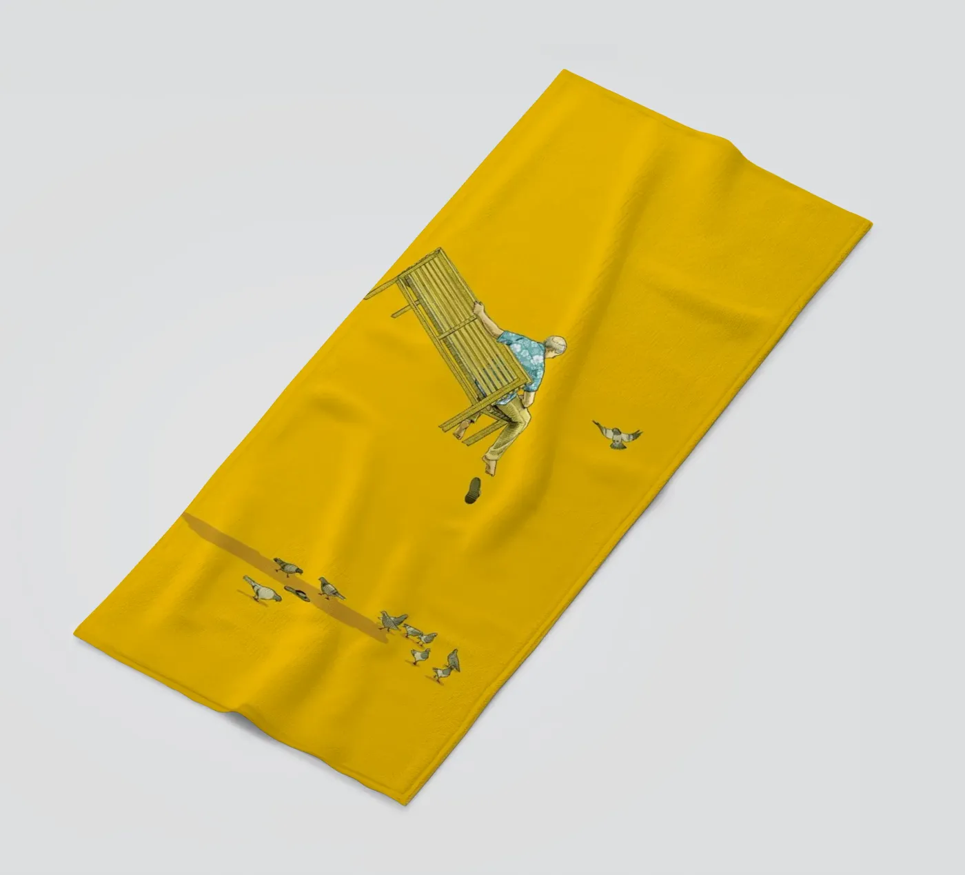 Float With the Pigeons beach towel by Jason Ratliff
