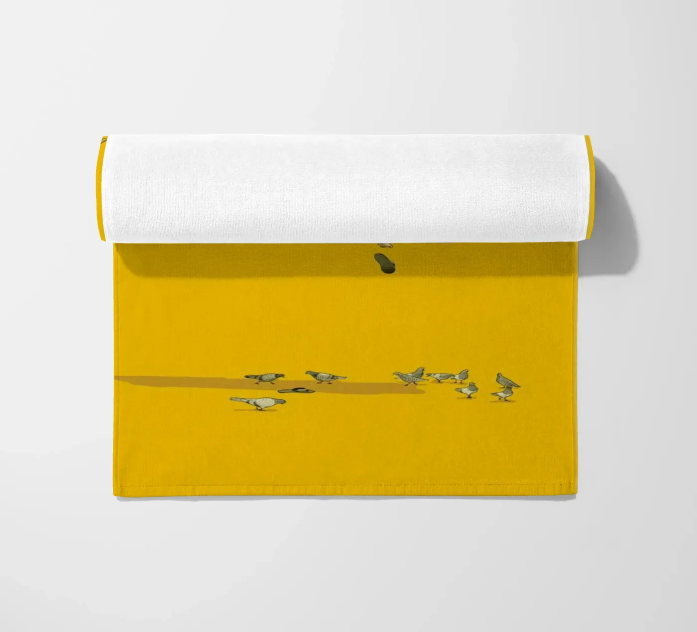Float With the Pigeons beach towel by Jason Ratliff