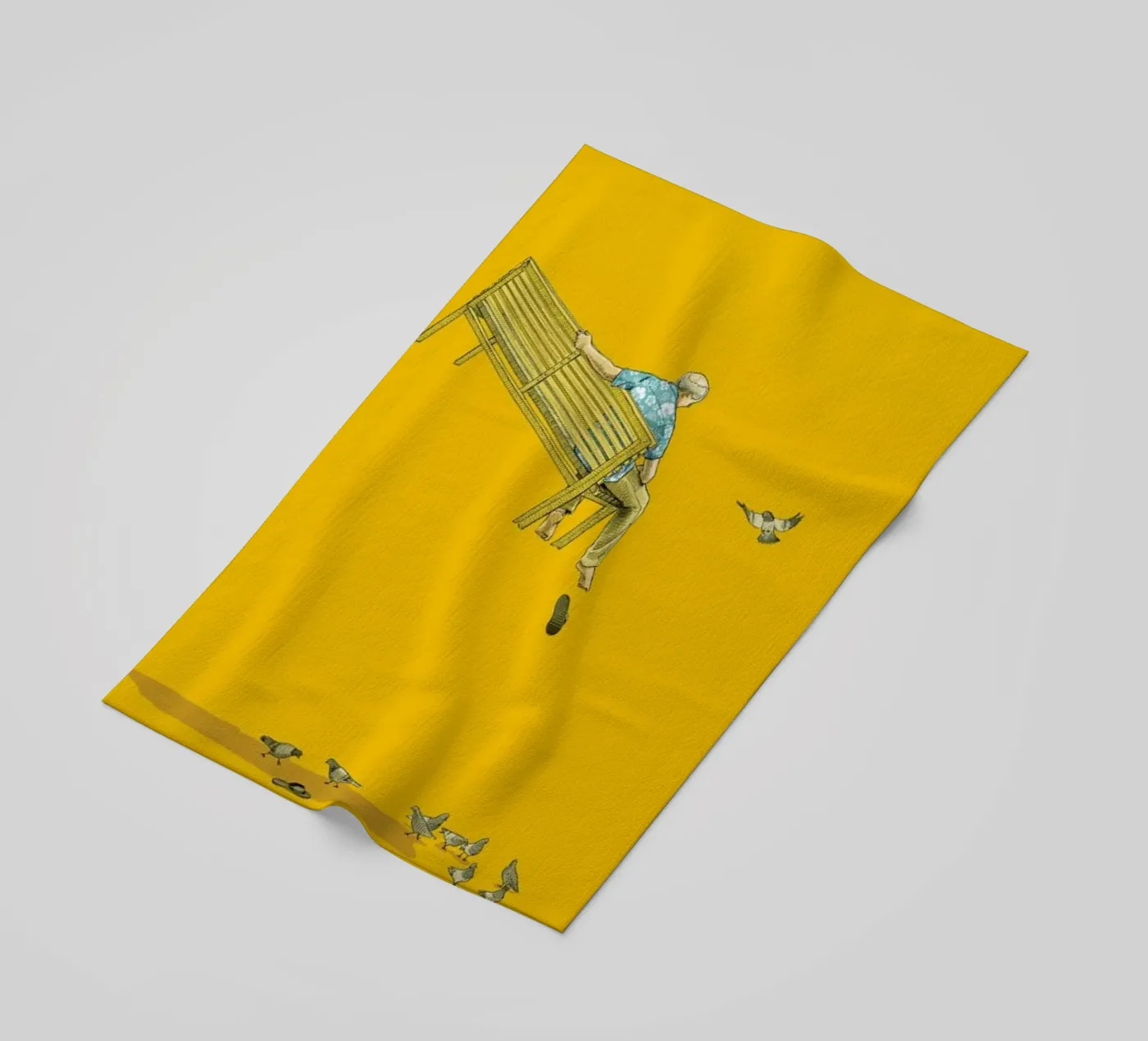 Float With the Pigeons beach towel by Jason Ratliff