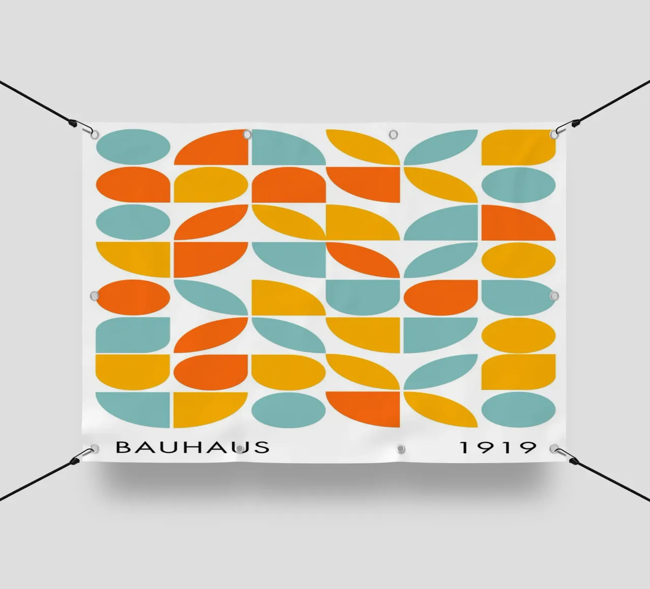Bauhaus Arte geometrica delle forme, colori vivaci Preppy telo in pvc da pdigitalprints