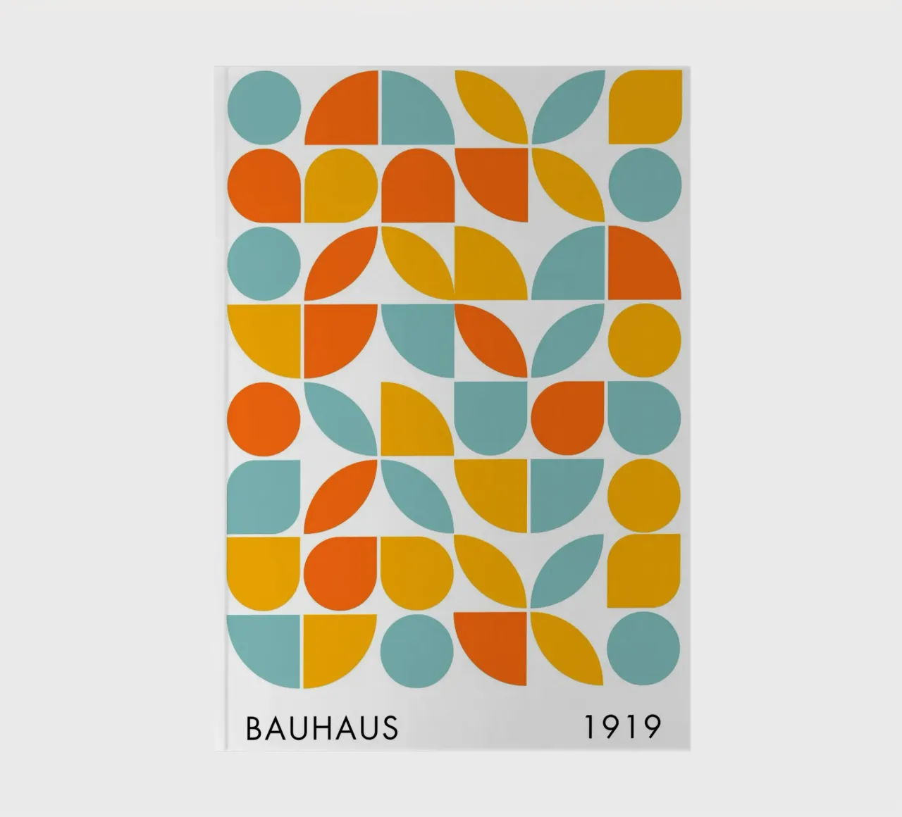 Bauhaus Geometric shape art, Preppy bold colours notebook by pdigitalprints