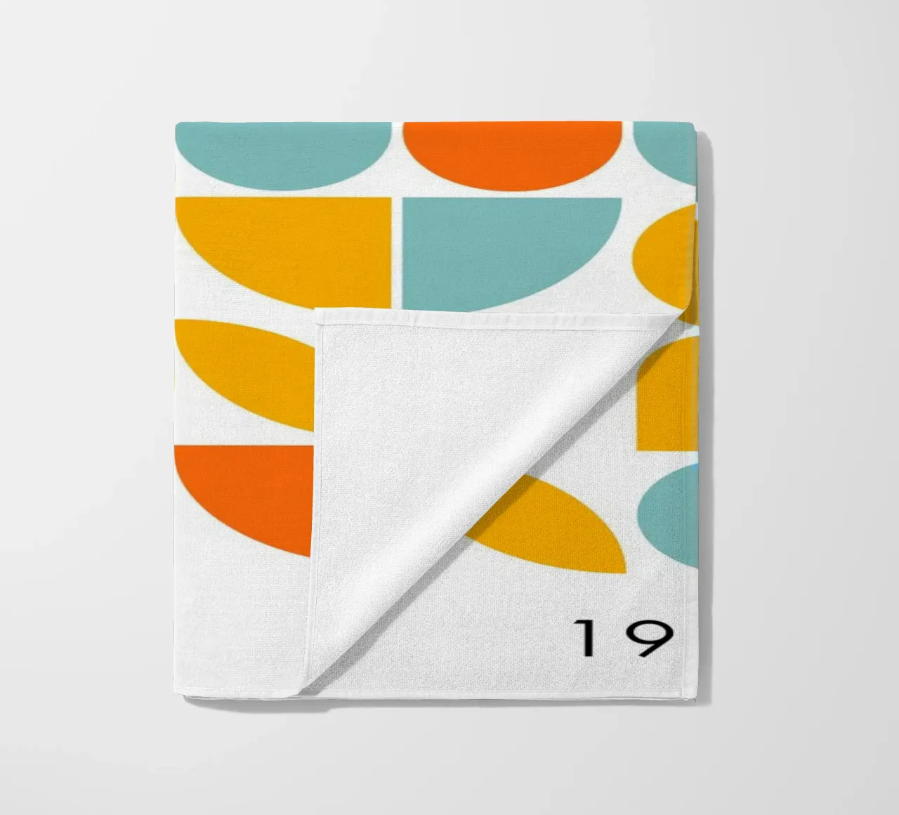 Bauhaus Arte geometrica delle forme, colori vivaci Preppy telo mare da pdigitalprints