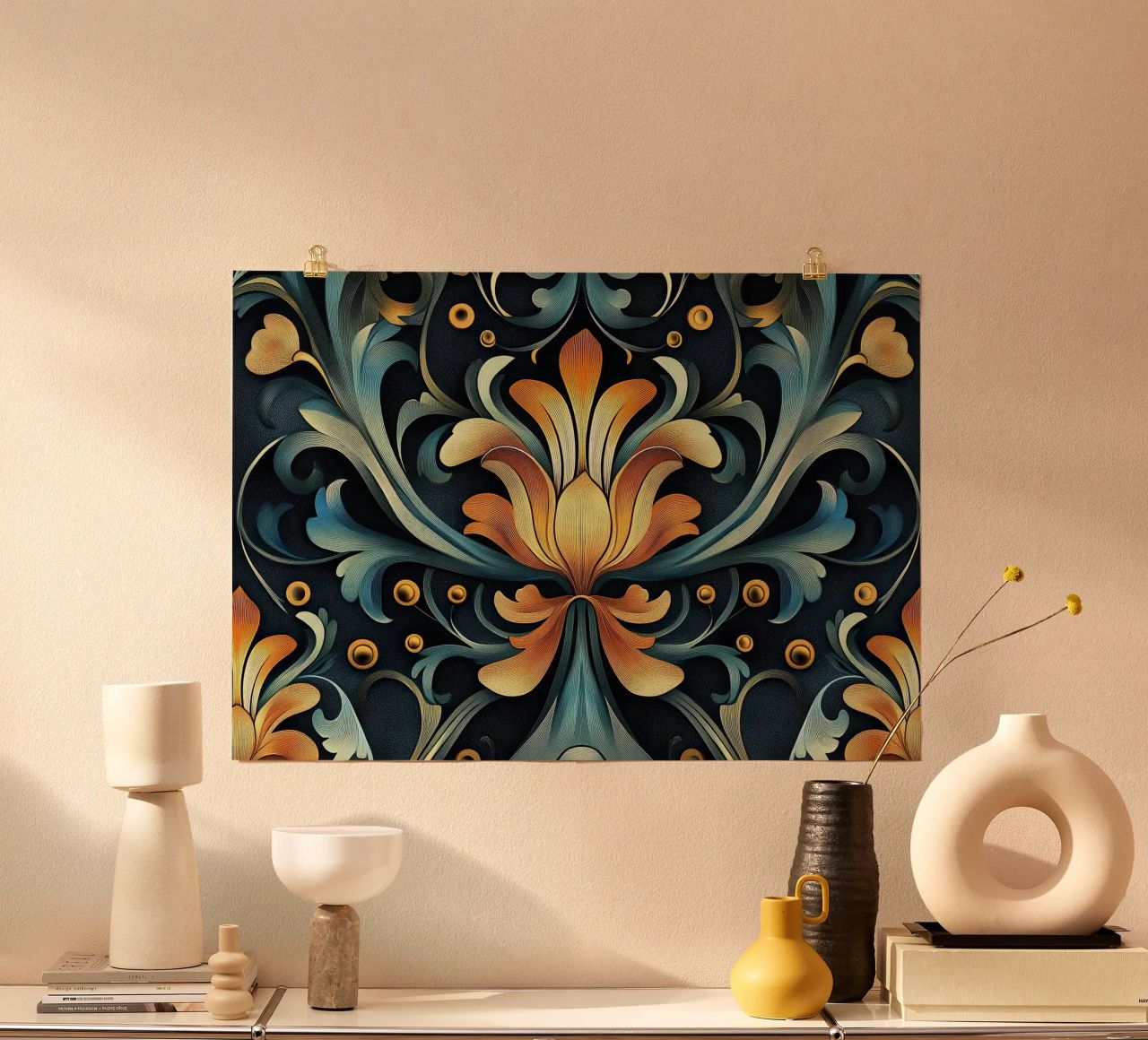 Jugenstil "Curved perfection unveiled" poster by Artful Bloom