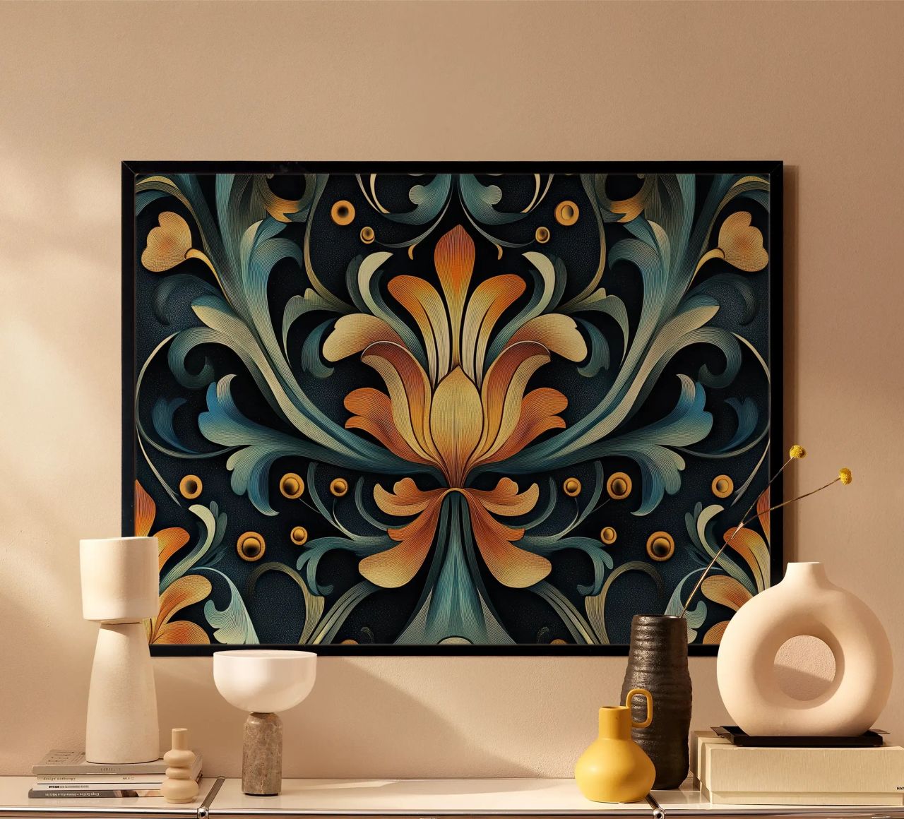 Jugenstil "Curved perfection unveiled" poster by Artful Bloom