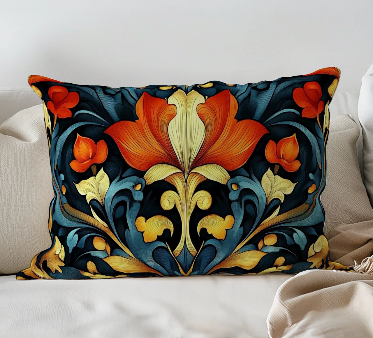 Art nouveau decorative cushion by Artful Bloom