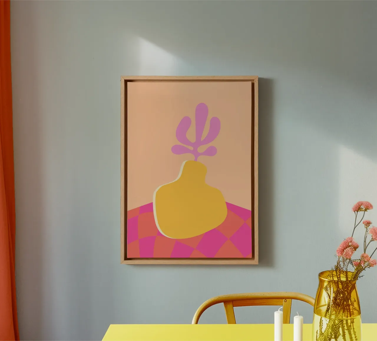 Kleurrijke abstracte kunst, preppy dopamine canvas met Baklijst van pdigitalprints