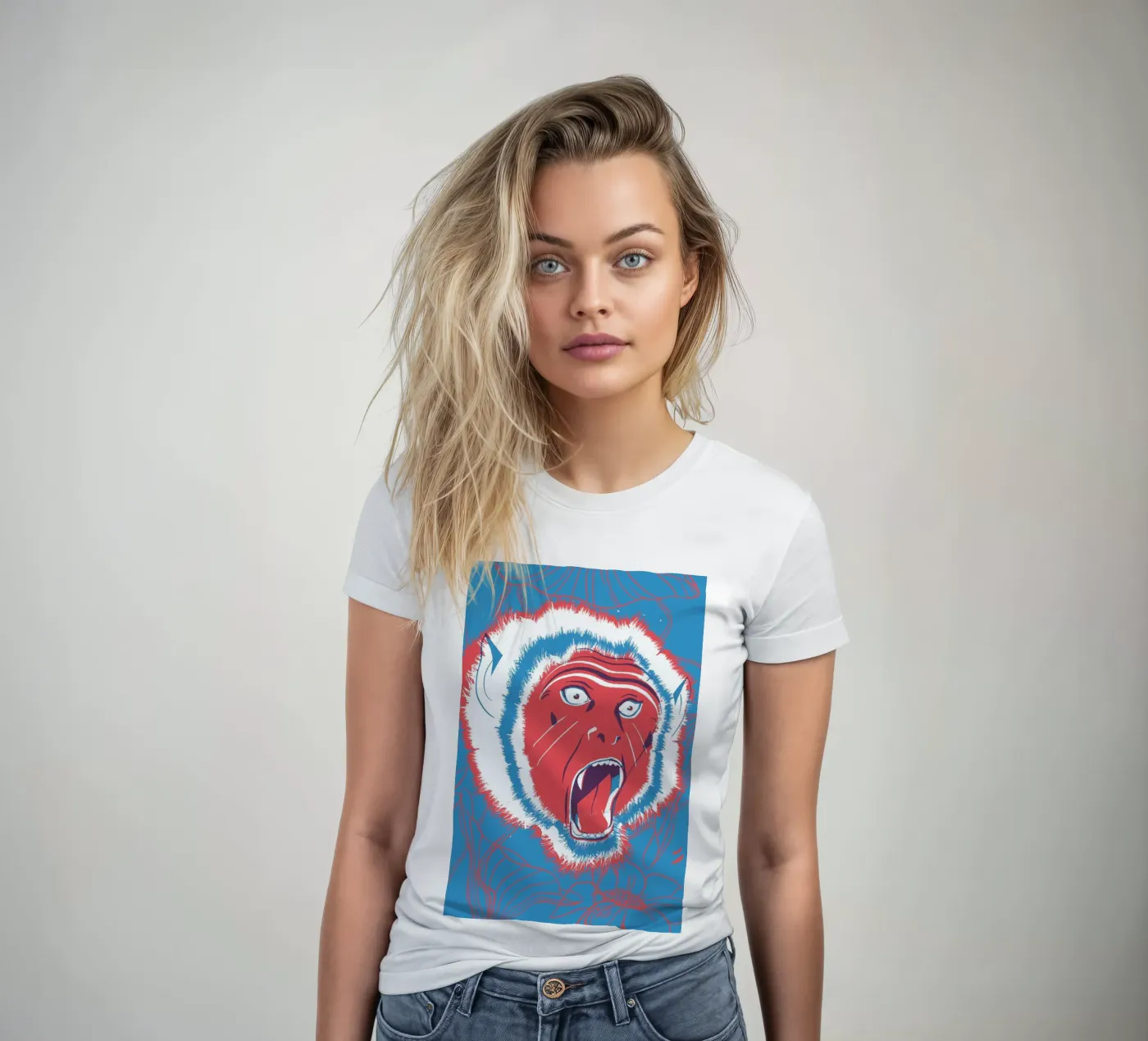 Monkey t-shirt da donna da Pietari Posti