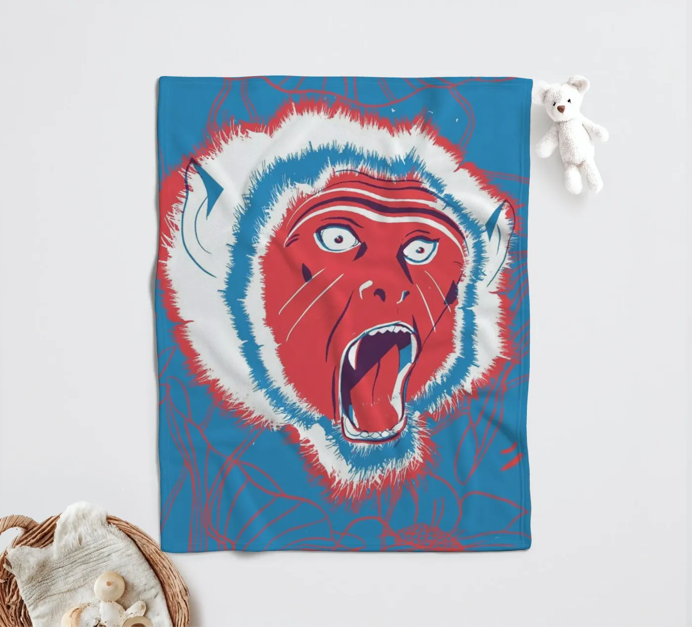 Monkey Fleecedecke von Pietari Posti
