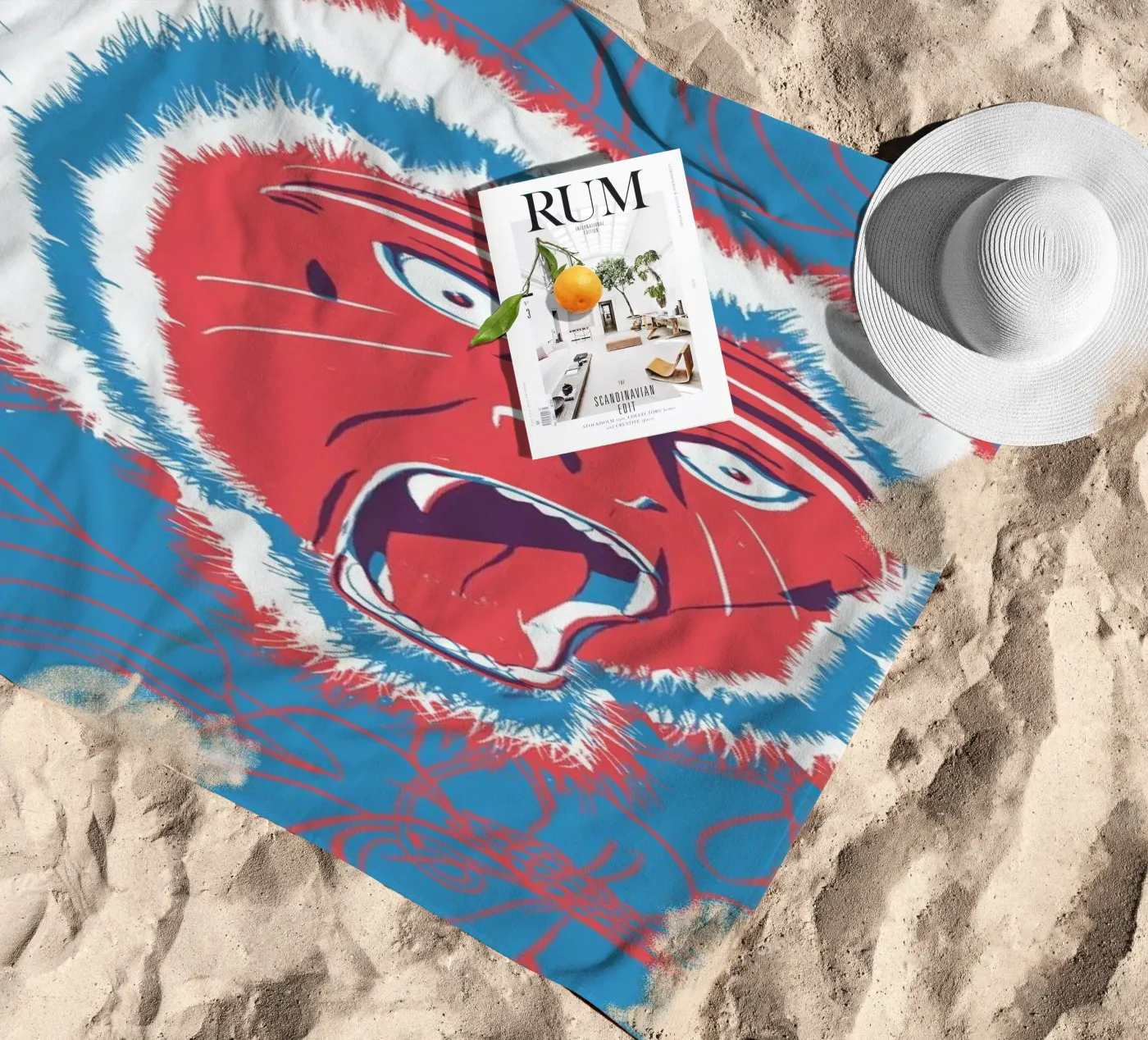 Monkey beach towel by Pietari Posti