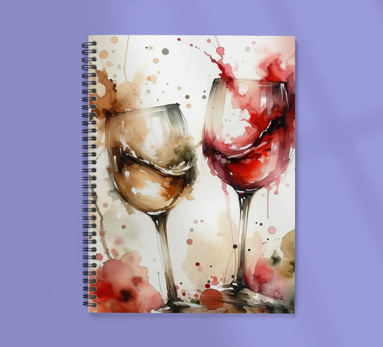 A Toast in Abstract Watercolor Elegance spiral notebook by Chromatic Fusion Studio