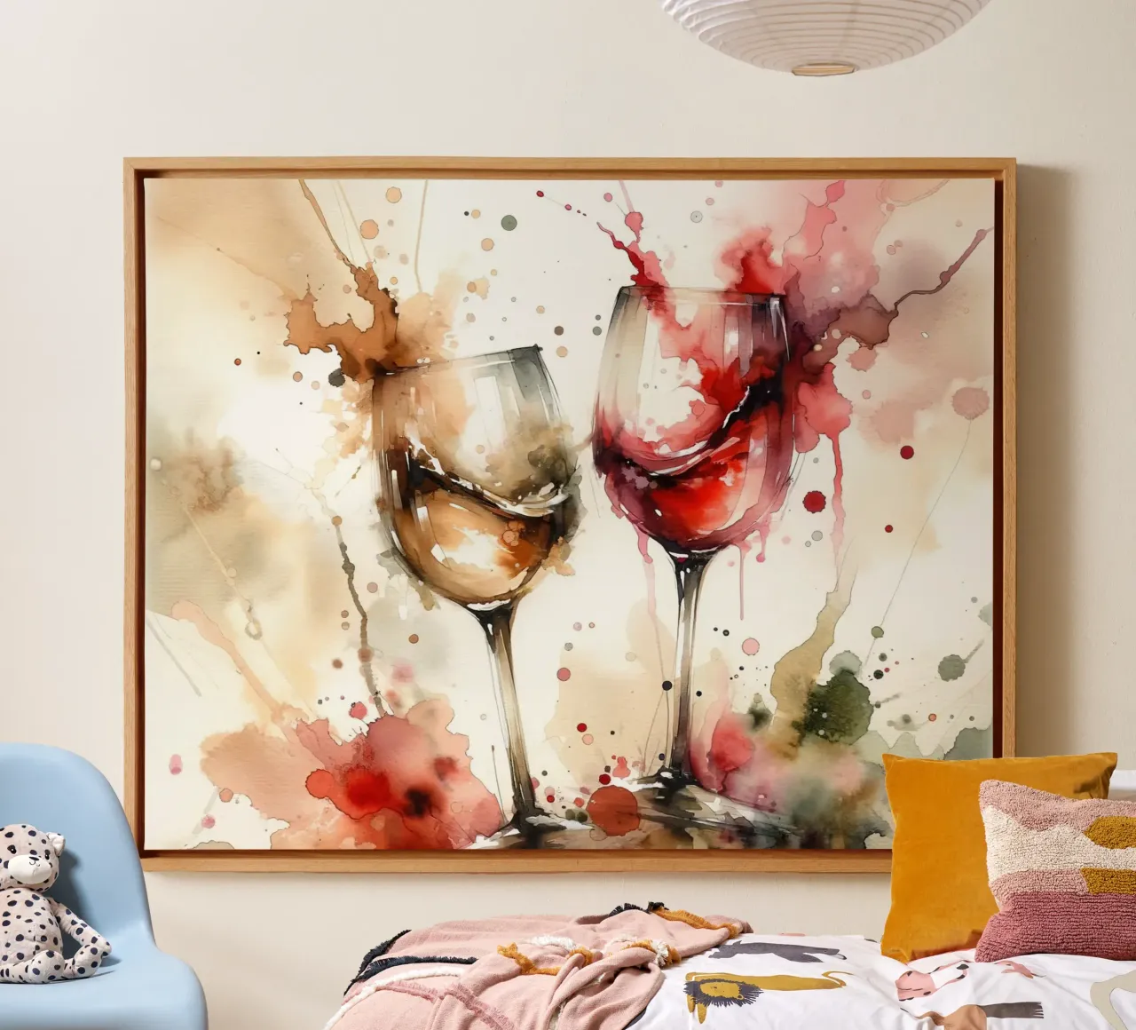 Een toast in abstracte aquarel elegantie canvas met Baklijst van Chromatic Fusion Studio