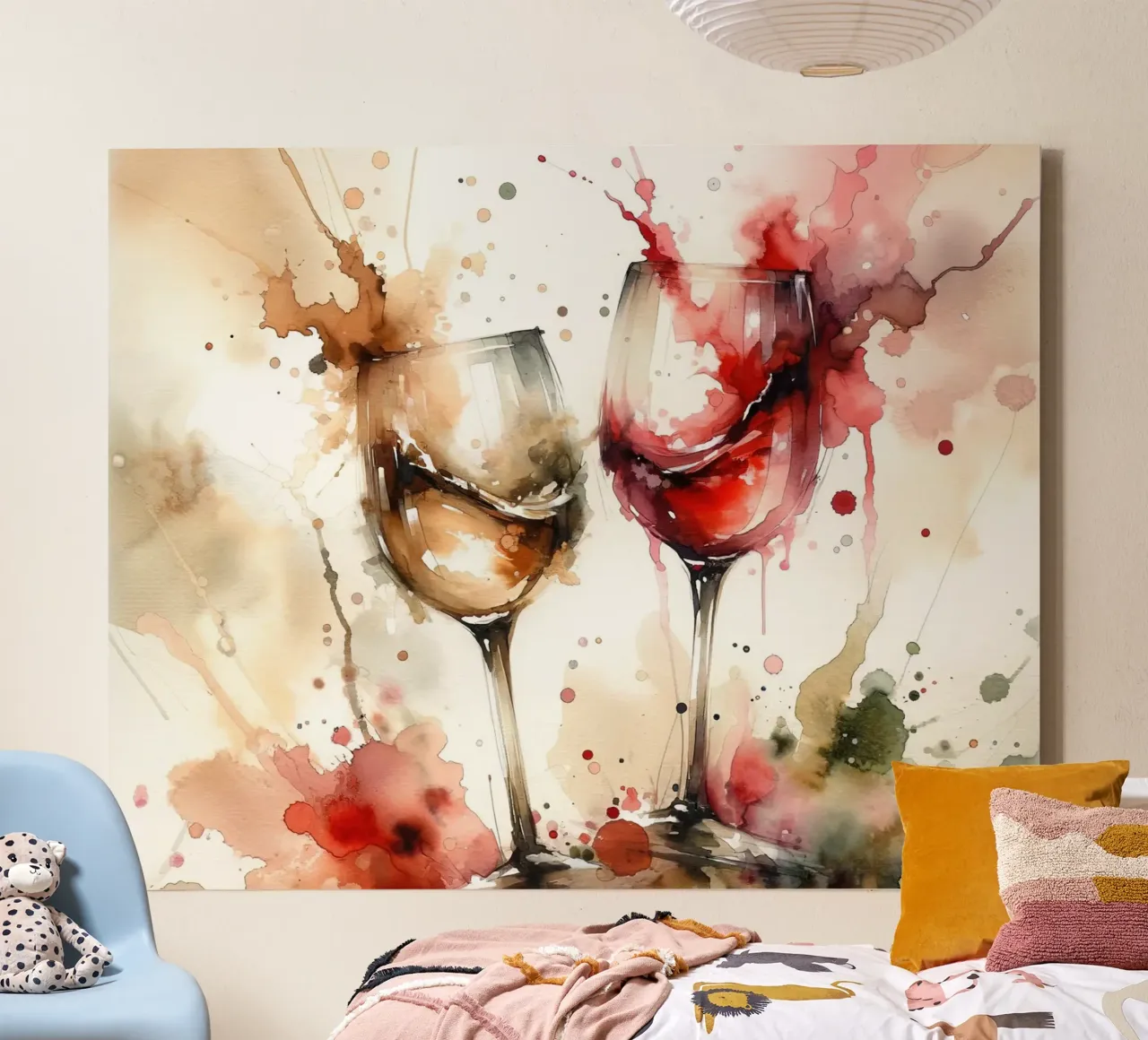 Een toast in abstracte aquarel elegantie canvas met Baklijst van Chromatic Fusion Studio