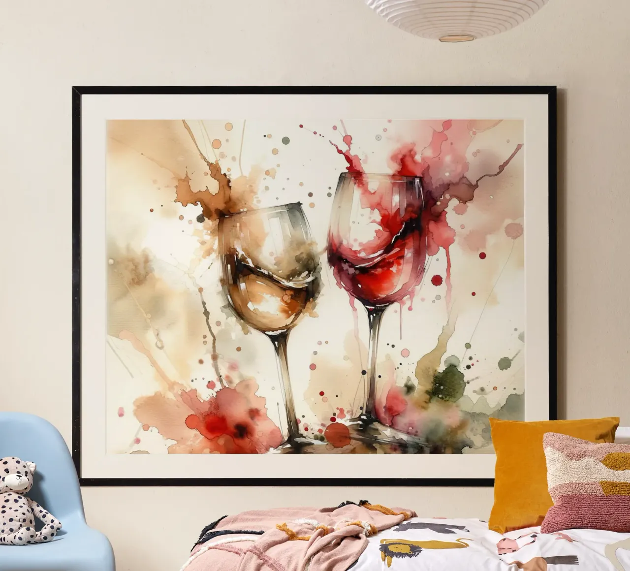 A Toast in Abstract Watercolor Elegance hahnemühle by Chromatic Fusion Studio