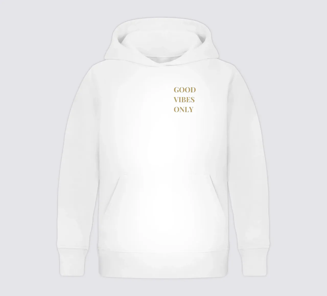 good vibes only felpa bambino con cappuccio da apoloprints