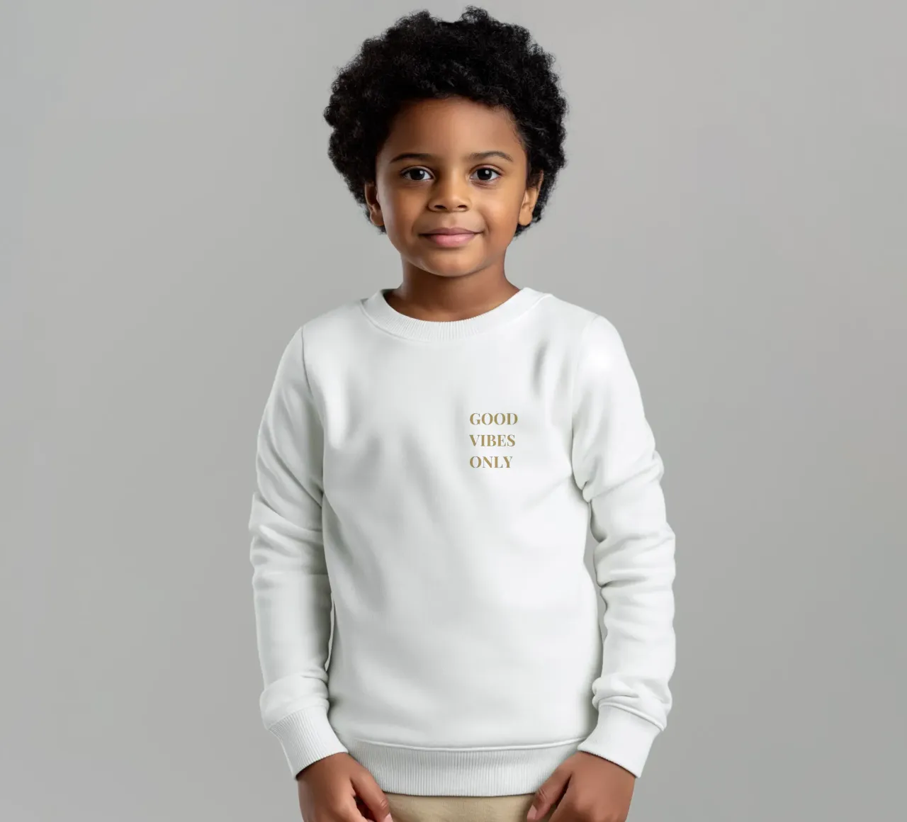 good vibes only kids sweatshirt by apoloprints