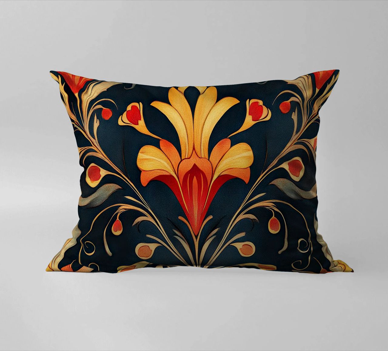 Jugenstil - Florale Rhythmen der Zeit decorative cushion by Artful Bloom