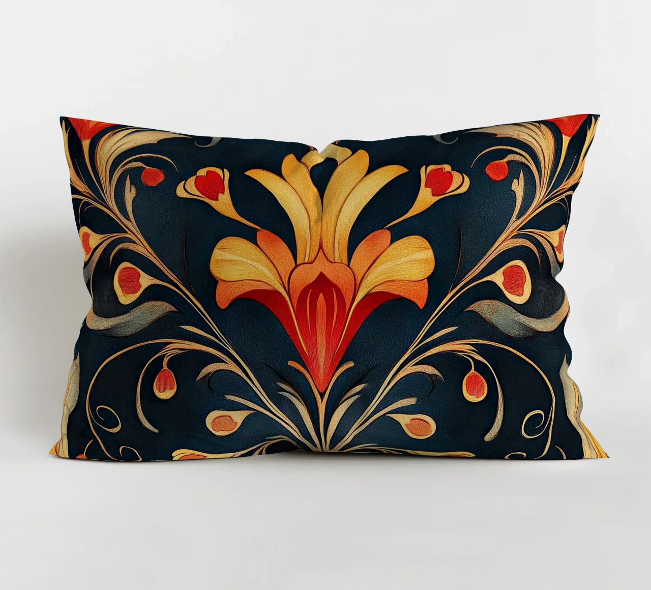 Jugenstil - Florale Rhythmen der Zeit decorative cushion by Artful Bloom