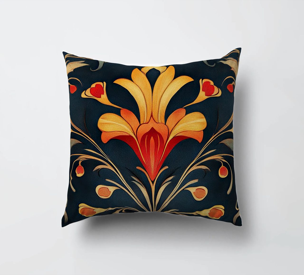 Jugenstil - Florale Rhythmen der Zeit decorative cushion by Artful Bloom
