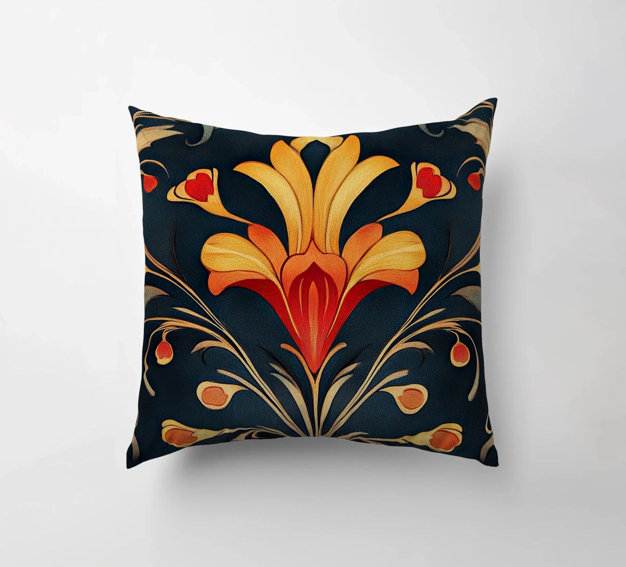 Jugenstil - Florale Rhythmen der Zeit decorative cushion by Artful Bloom