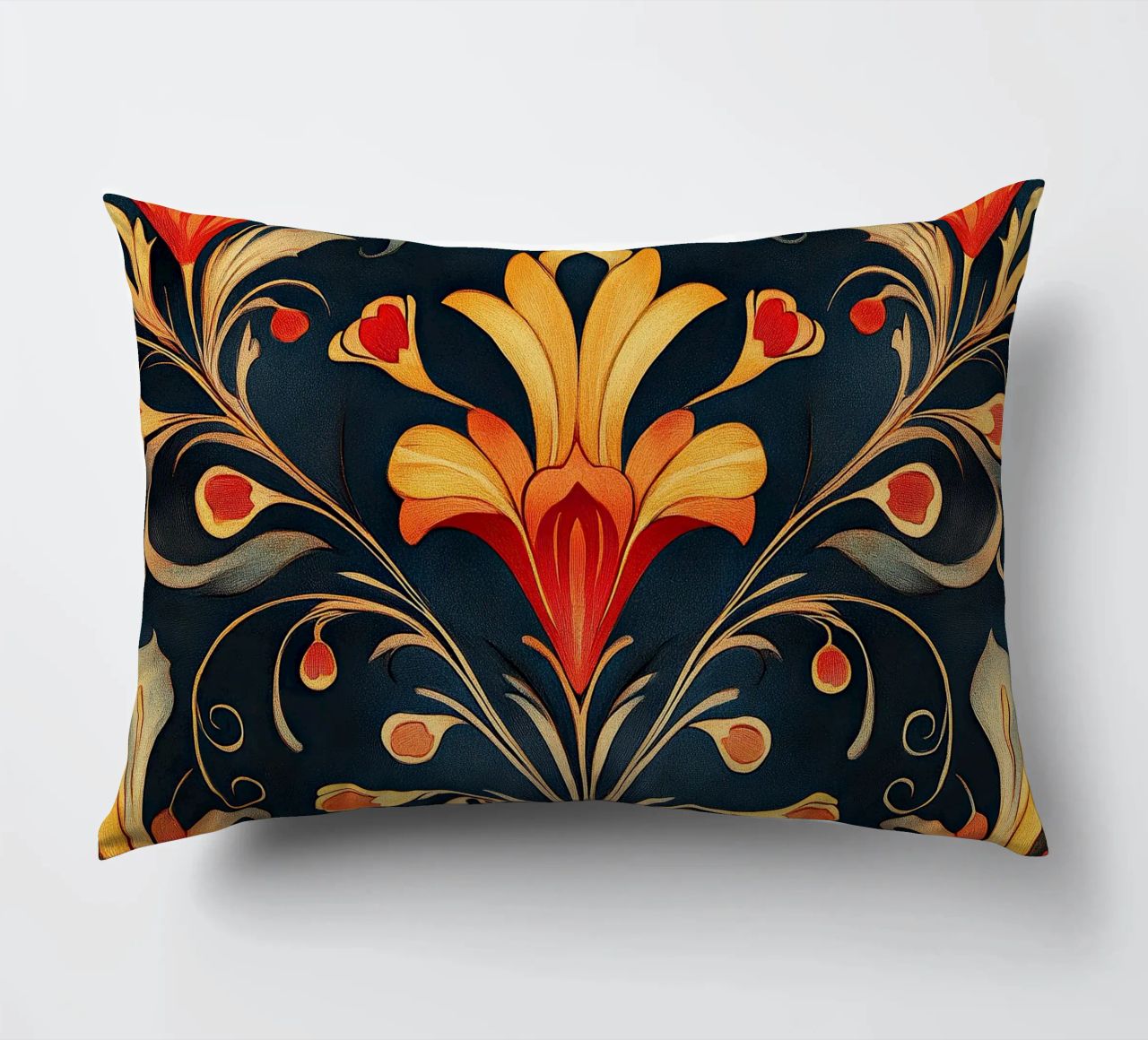 Jugenstil - Florale Rhythmen der Zeit decorative cushion by Artful Bloom