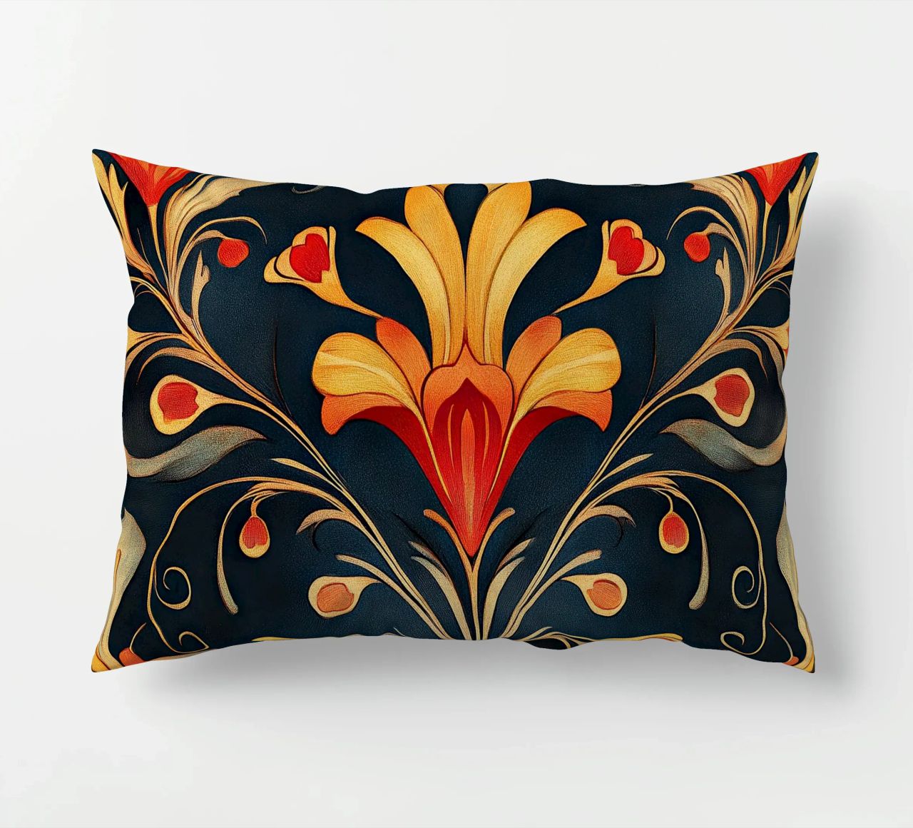 Jugenstil - Florale Rhythmen der Zeit decorative cushion by Artful Bloom