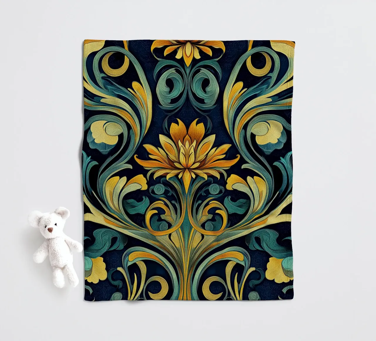 Art Nouveau - Linee e forme poetiche coperta in pile da Artful Bloom