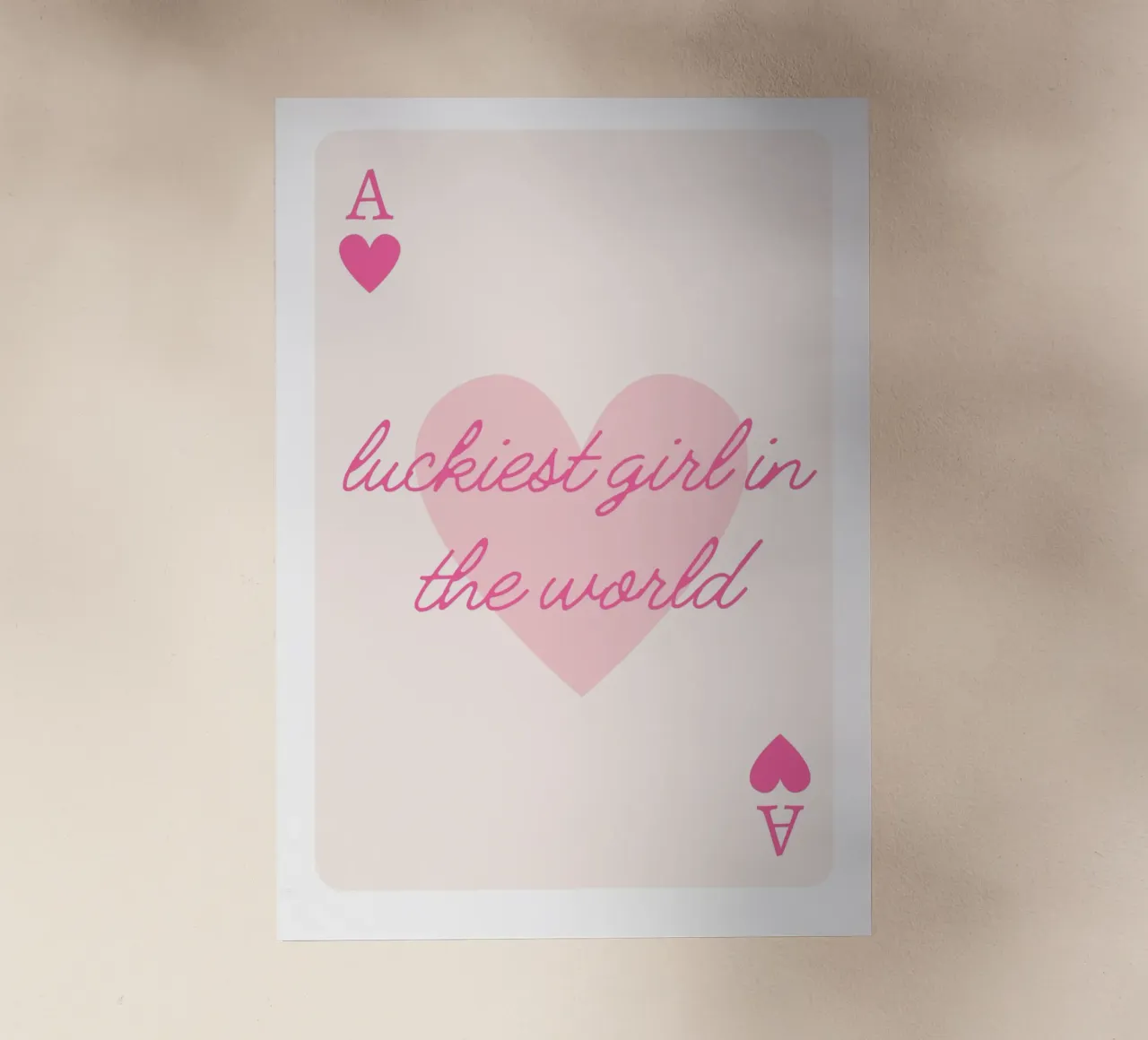 La ragazza più fortunata del mondo Citazione di carte da gioco pellicola backlit da pdigitalprints
