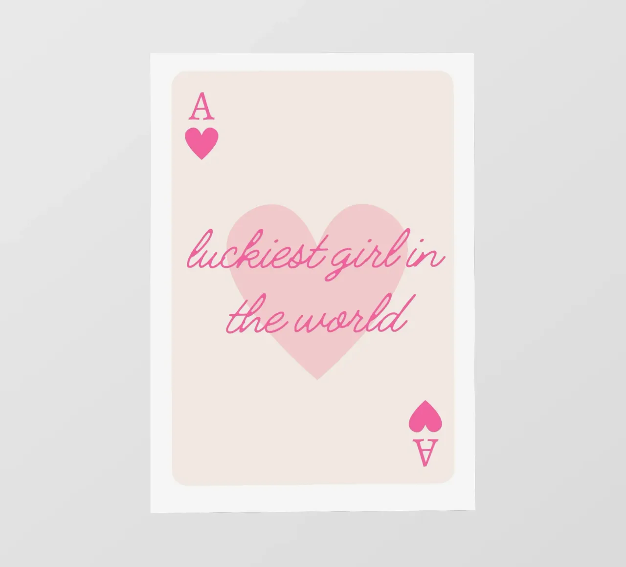 La ragazza più fortunata del mondo Citazione di carte da gioco pellicola backlit da pdigitalprints