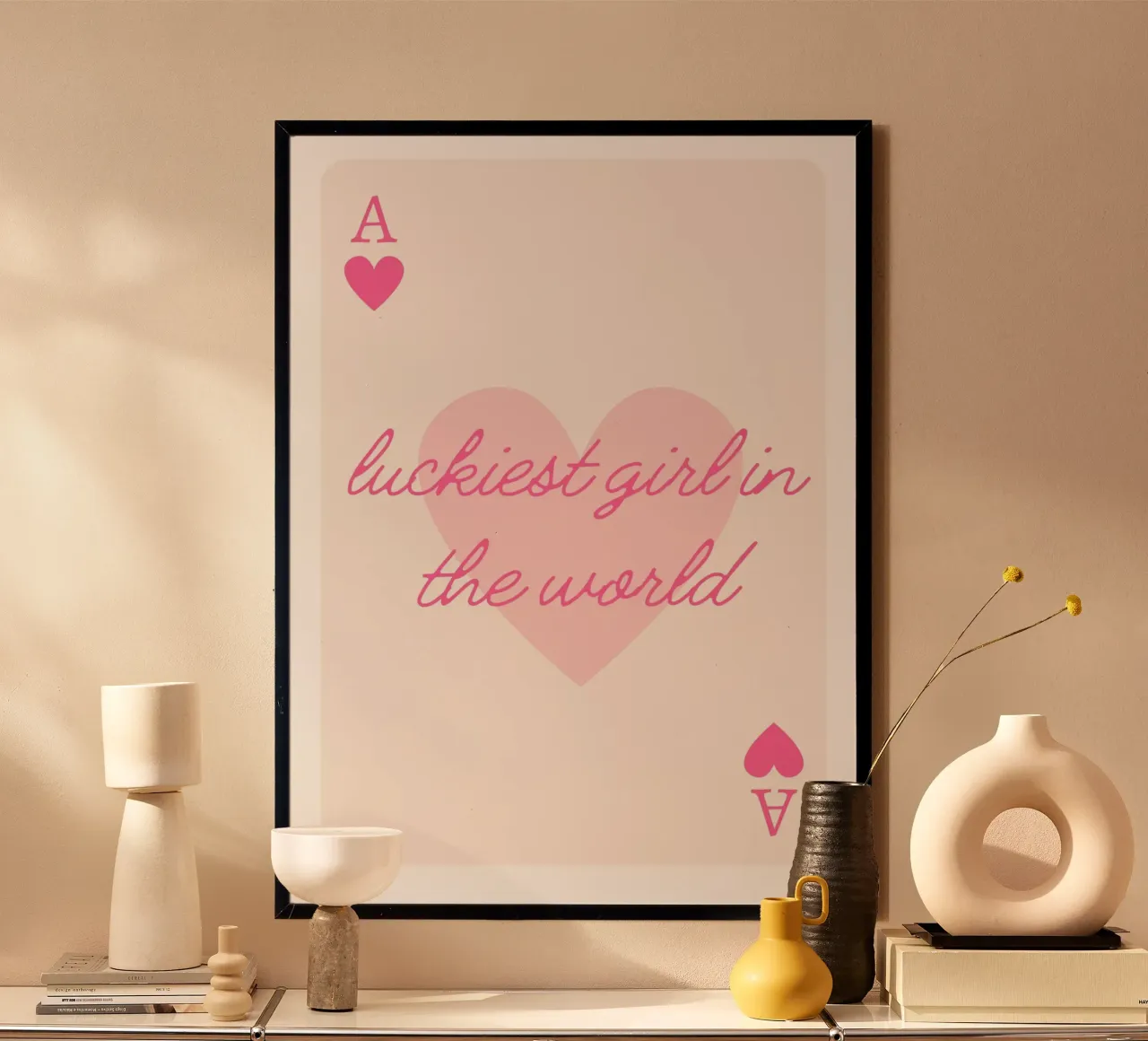 La ragazza più fortunata del mondo Citazione di carte da gioco poster da pdigitalprints