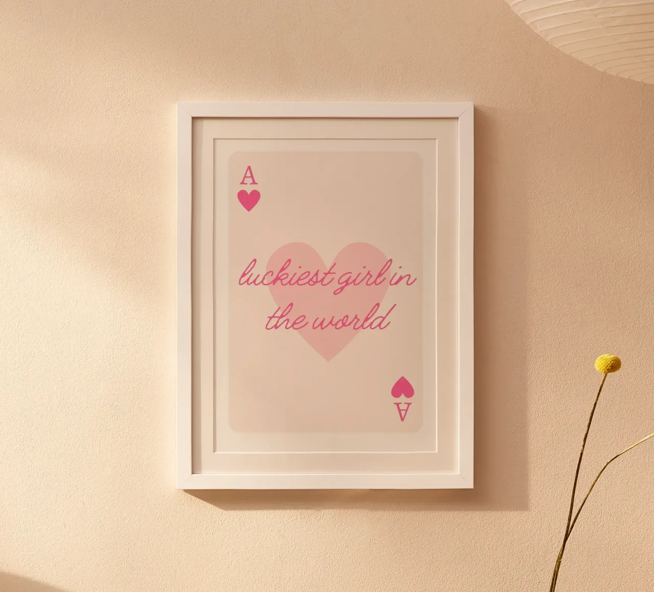 La ragazza più fortunata del mondo Citazione di carte da gioco poster da pdigitalprints
