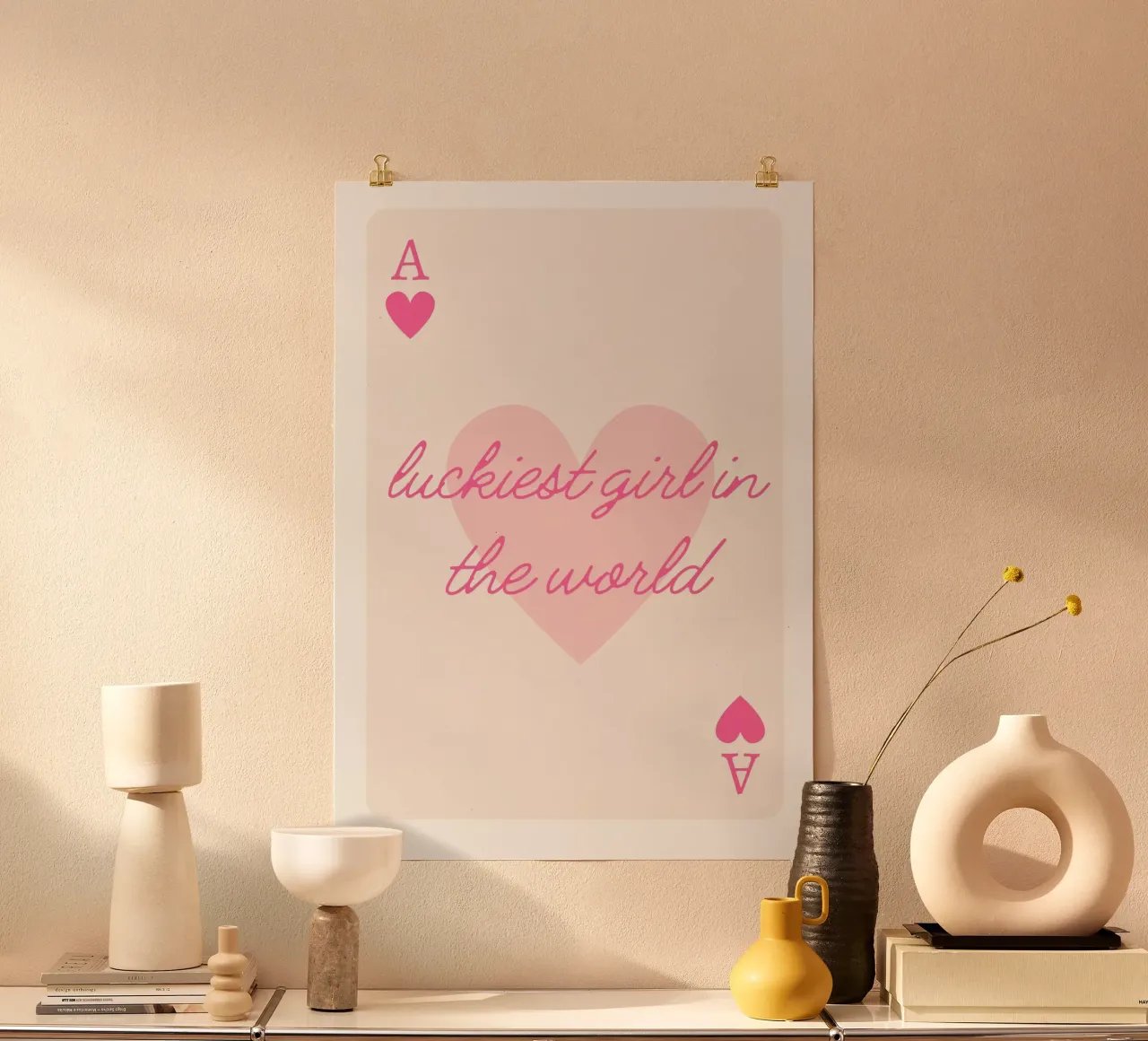 La ragazza più fortunata del mondo Citazione di carte da gioco poster da pdigitalprints