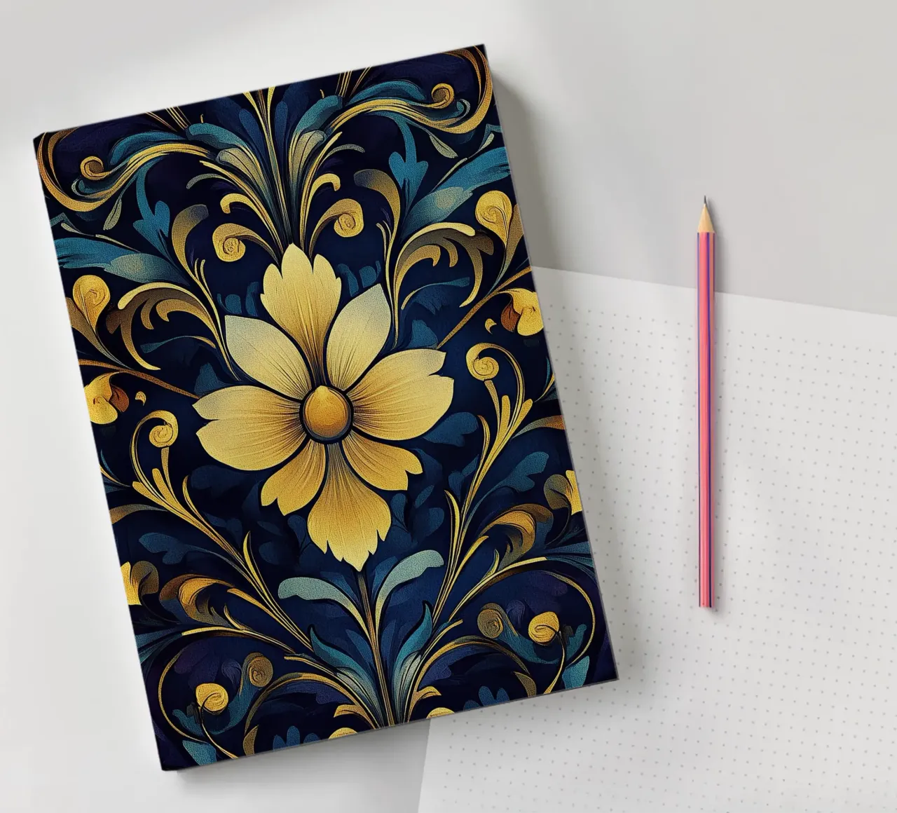 Art nouveau - Timeless flowers in harmony notebook by Artful Bloom