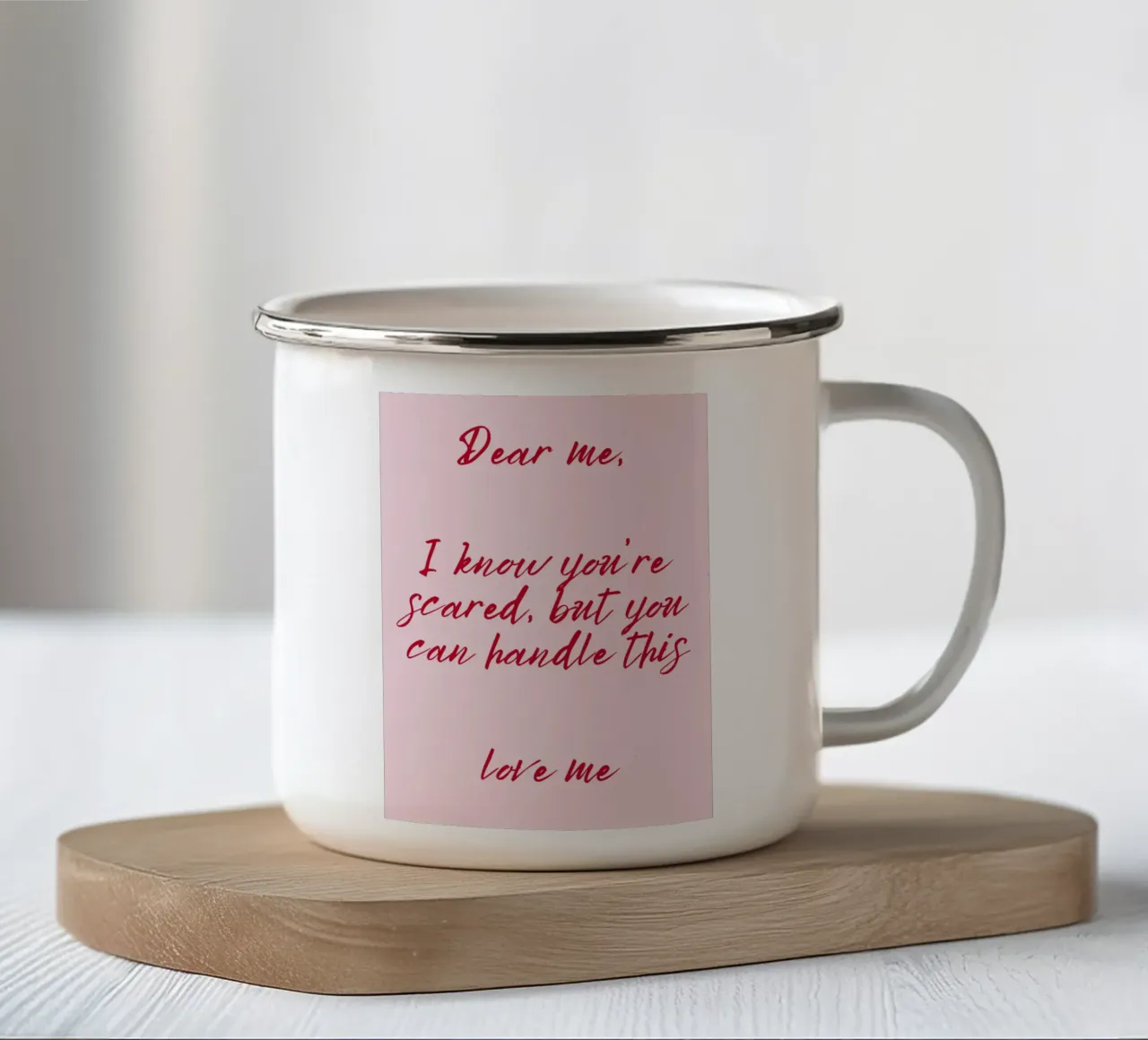 Citazioni positive, motivazionali, sul capo delle ragazze tazza in smalto da pdigitalprints