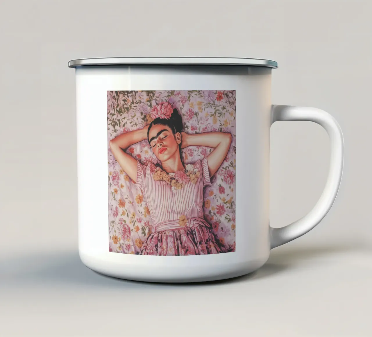 I sogni romantici di Frida tazza in smalto da Carinaprint