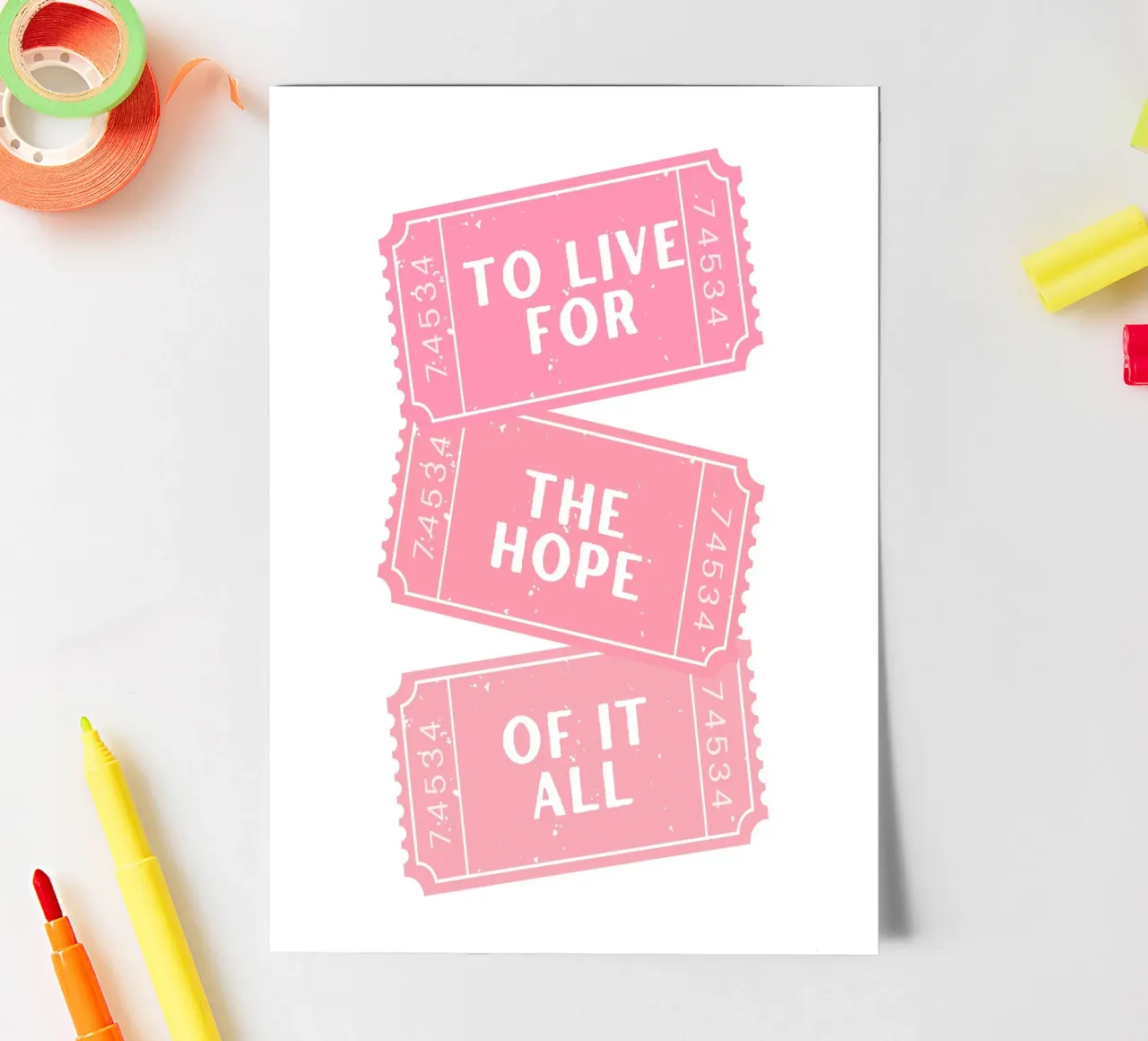 Vivere per la speranza di tutto questo canzone di Taylor Swift foglio adesivo da pdigitalprints