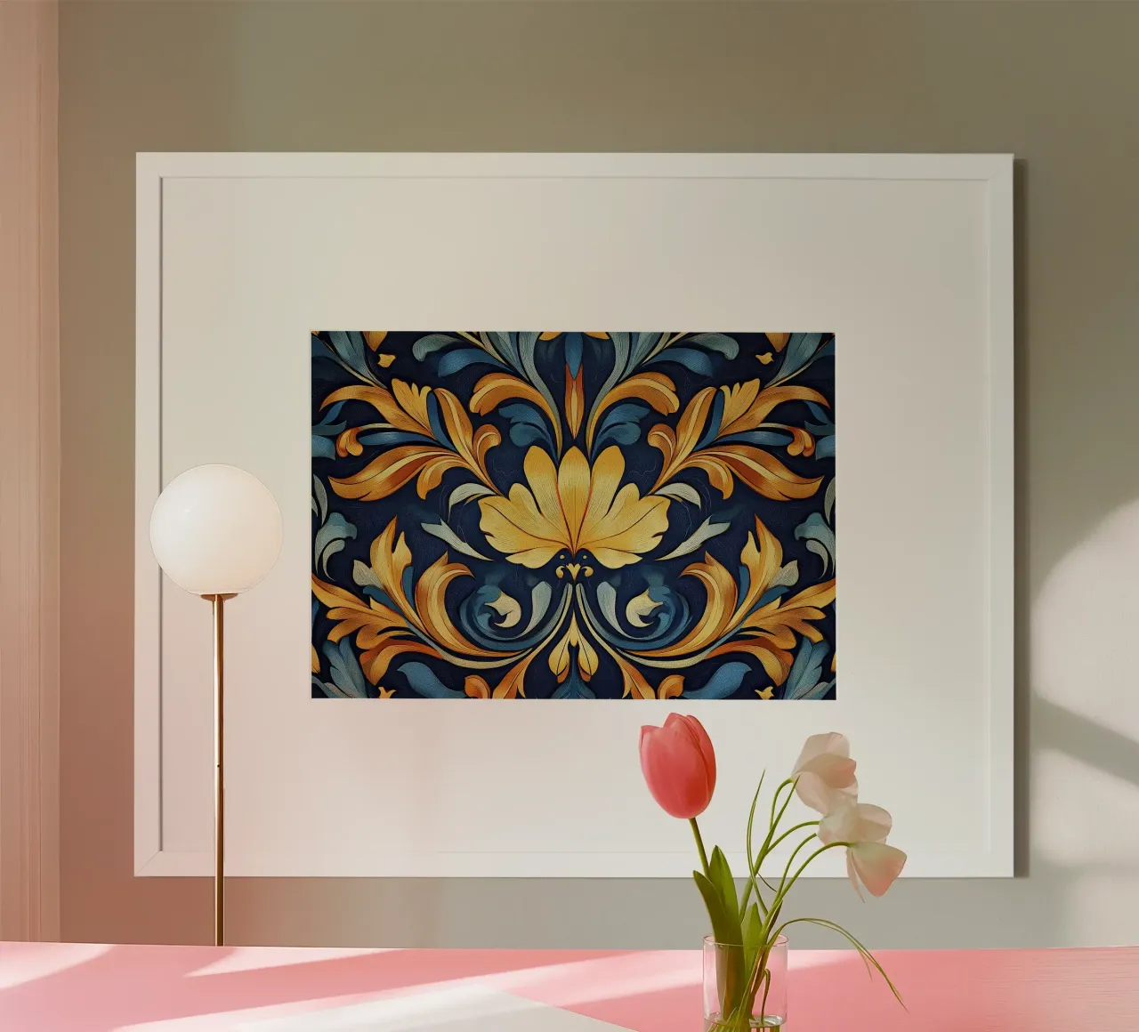 Art nouveau - eleganza nelle linee poster con telaio in legno da Artful Bloom