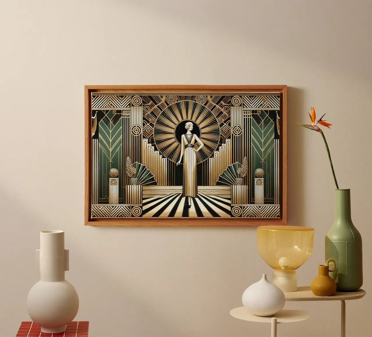 L'estro degli anni Venti in Art Déco tela con Cornice a cassetta da Chromatic Fusion Studio