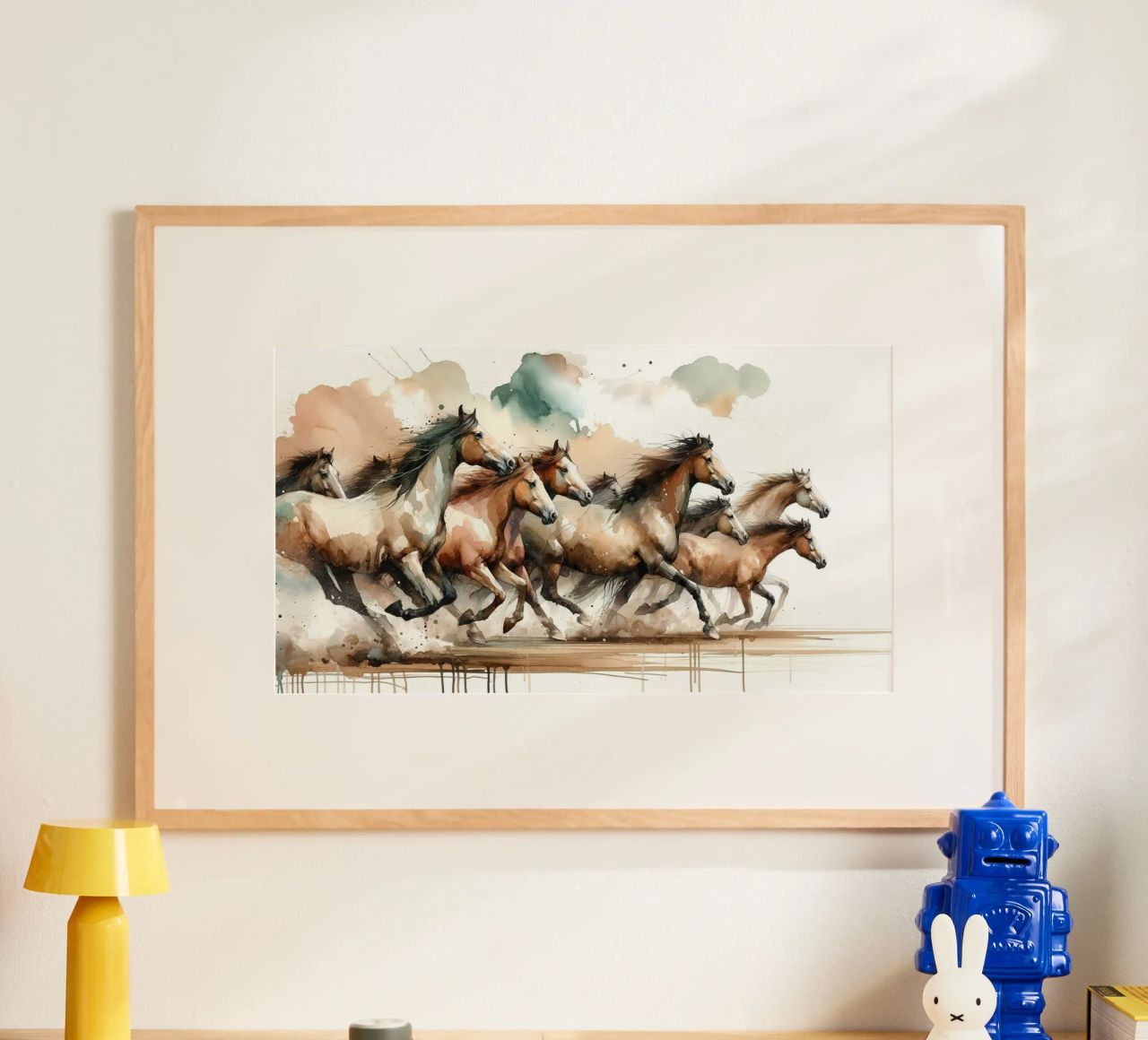 Horses Galloping poster by Chromatic Fusion Studio