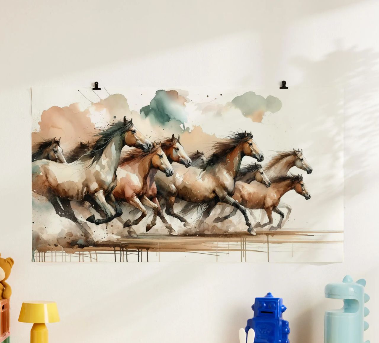 Horses Galloping poster by Chromatic Fusion Studio