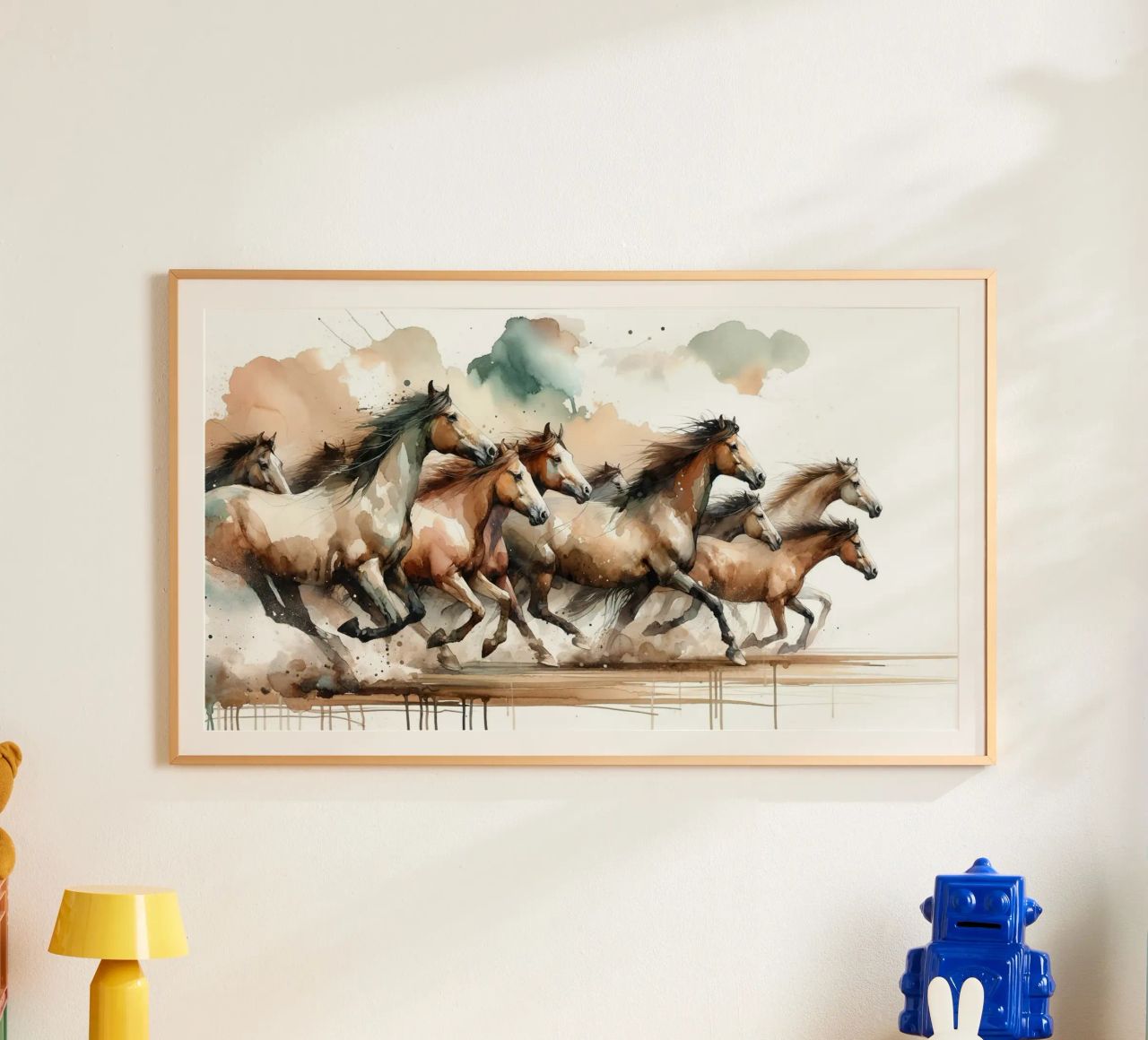 Horses Galloping poster by Chromatic Fusion Studio
