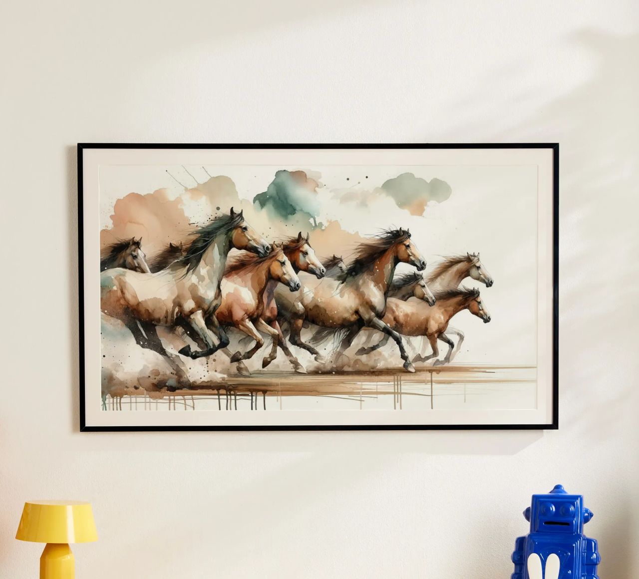 Horses Galloping poster by Chromatic Fusion Studio