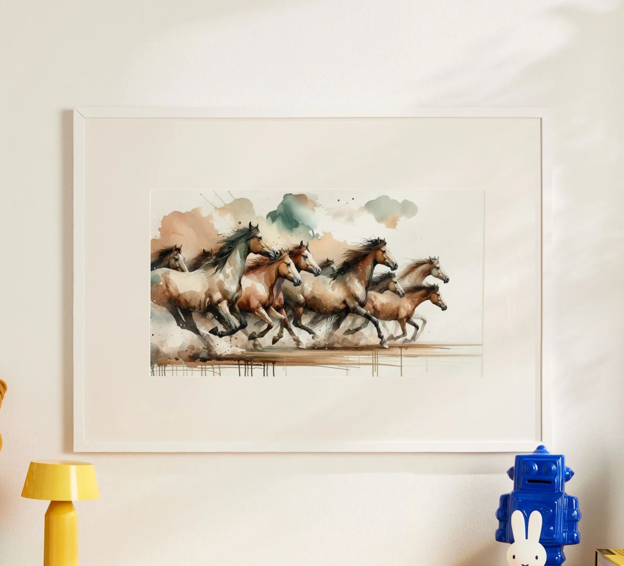 Horses Galloping poster by Chromatic Fusion Studio