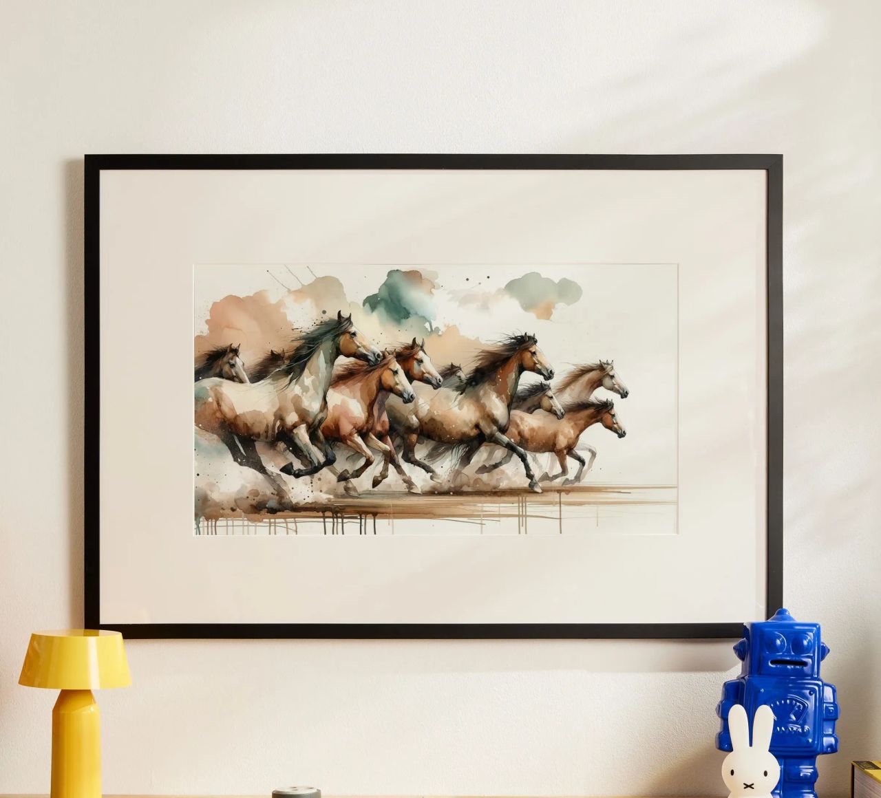 Horses Galloping poster by Chromatic Fusion Studio