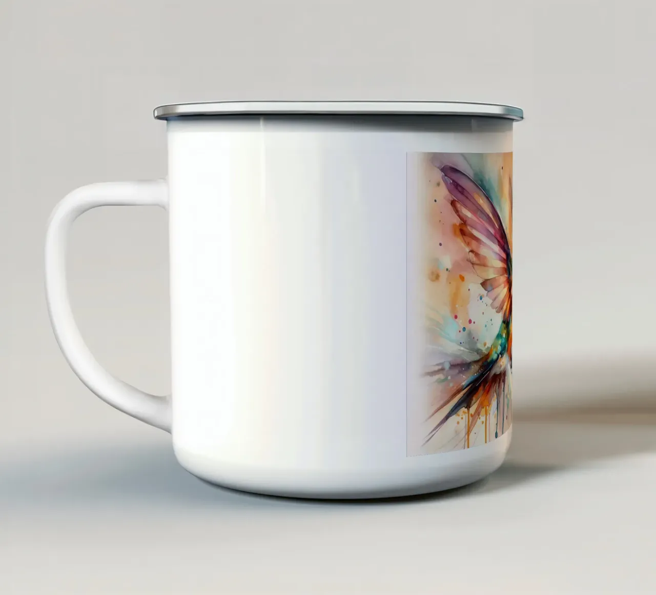 Schillernder Kolibri im Flug Emaille Tasse von Chromatic Fusion Studio