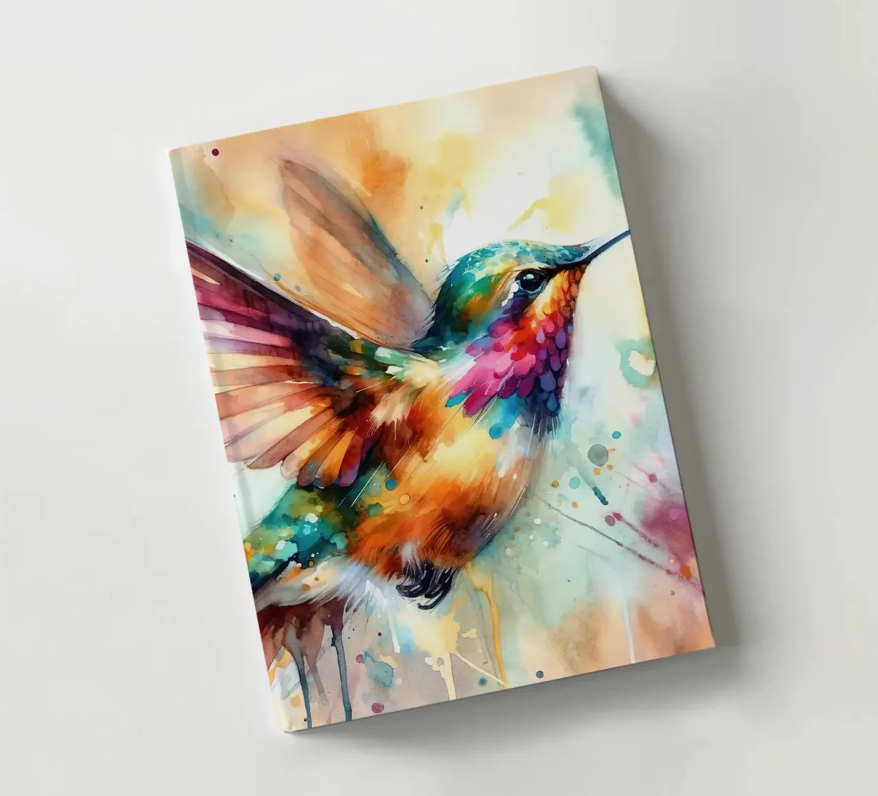Colibrí iridiscente en pleno vuelo cuaderno de Chromatic Fusion Studio