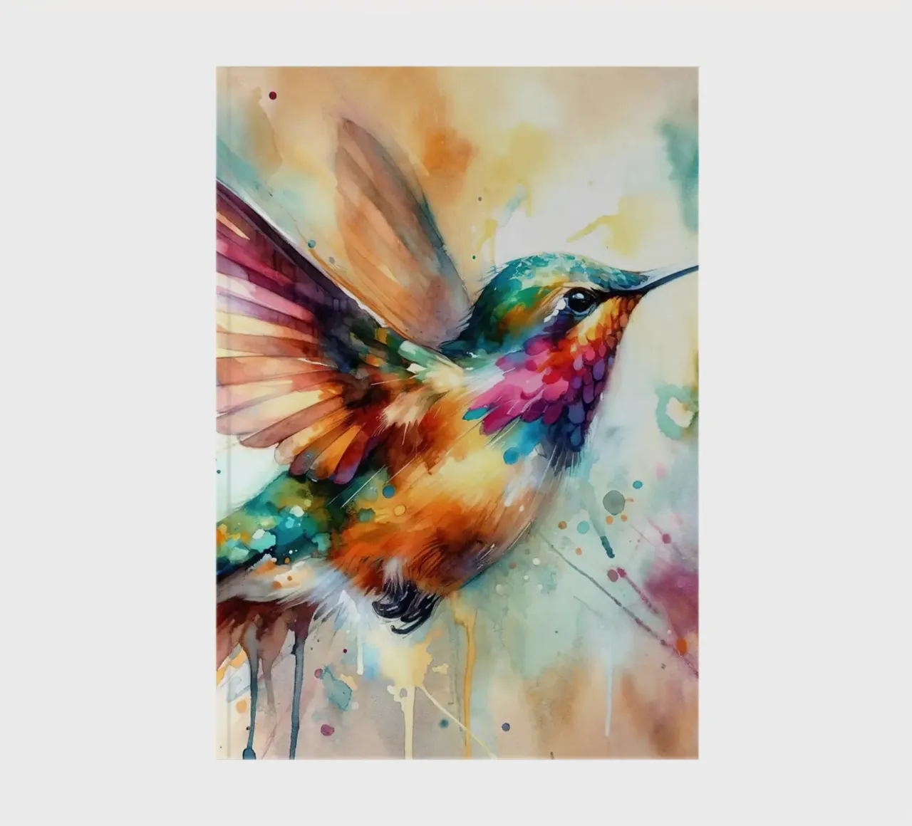 Colibrí iridiscente en pleno vuelo cuaderno de Chromatic Fusion Studio