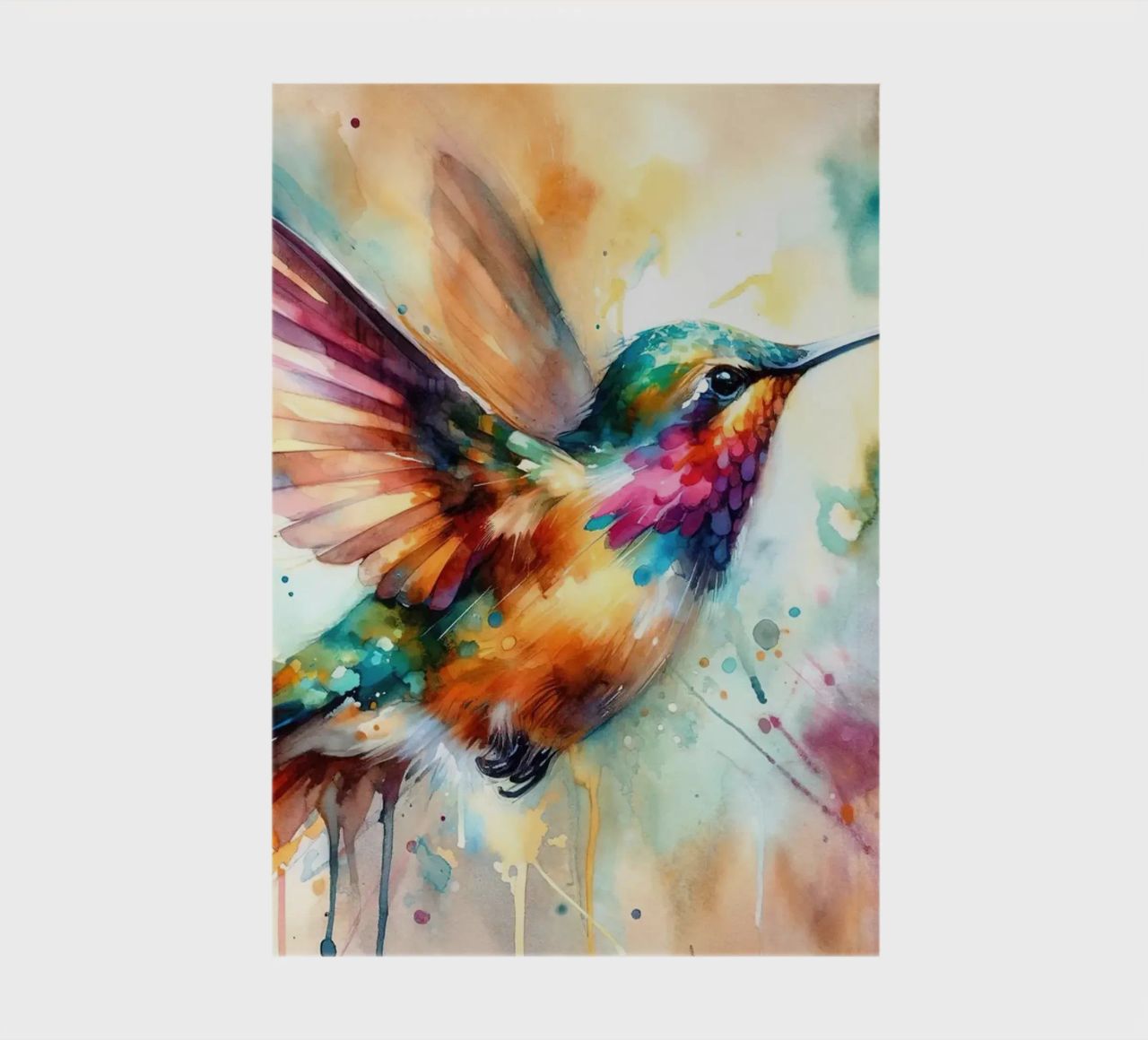 Iridescent Hummingbird Mid Flight notebook by Chromatic Fusion Studio
