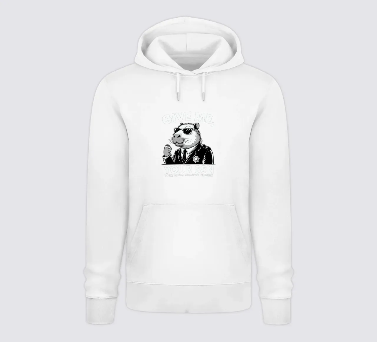 Give me your SSN. Your Social Security Number felpa con cappuccio da edsonramosart