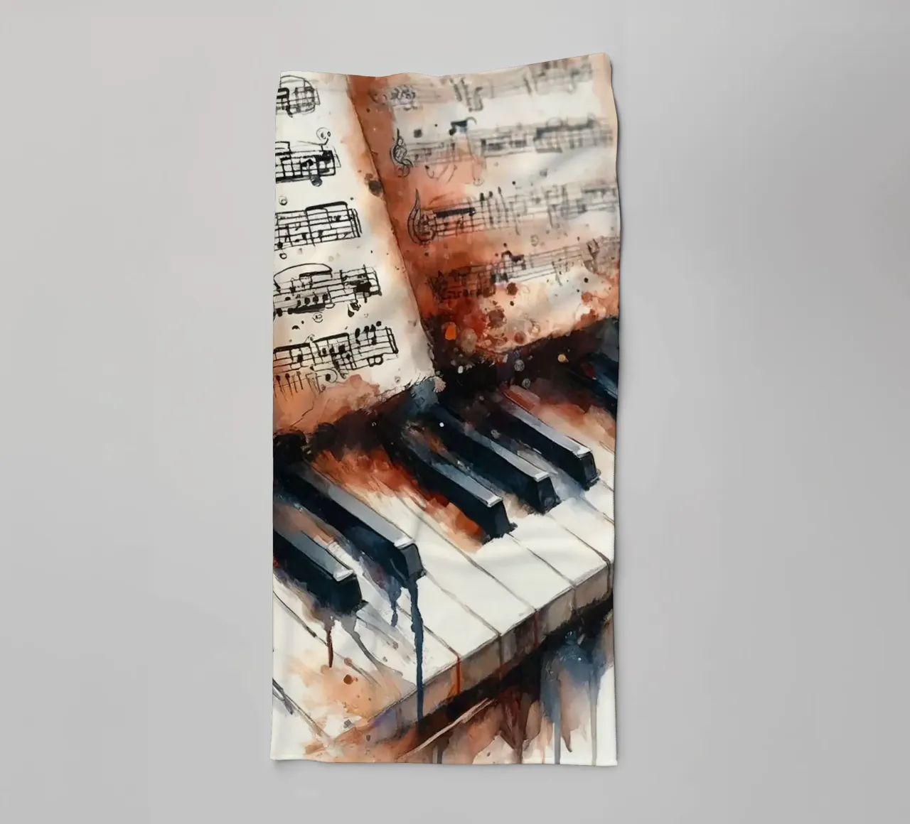Melodic Harmony Captured in Artistic Strokes towel by Chromatic Fusion Studio